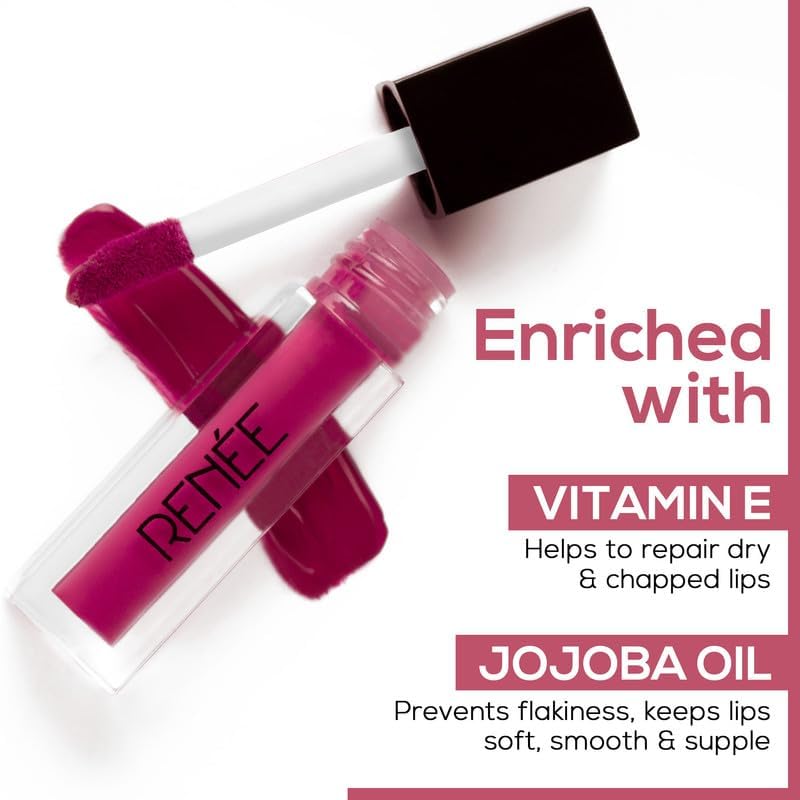 RENEE Stay Forever Matte Liquid Lipstick Combo | Transfer & Smudge-Proof | Long Lasting | Infused with Vitamin E & Jojoba Oil | Perfect for Gifting, Wedding & Special Occasions | Travel Pack of 10 - Image 2
