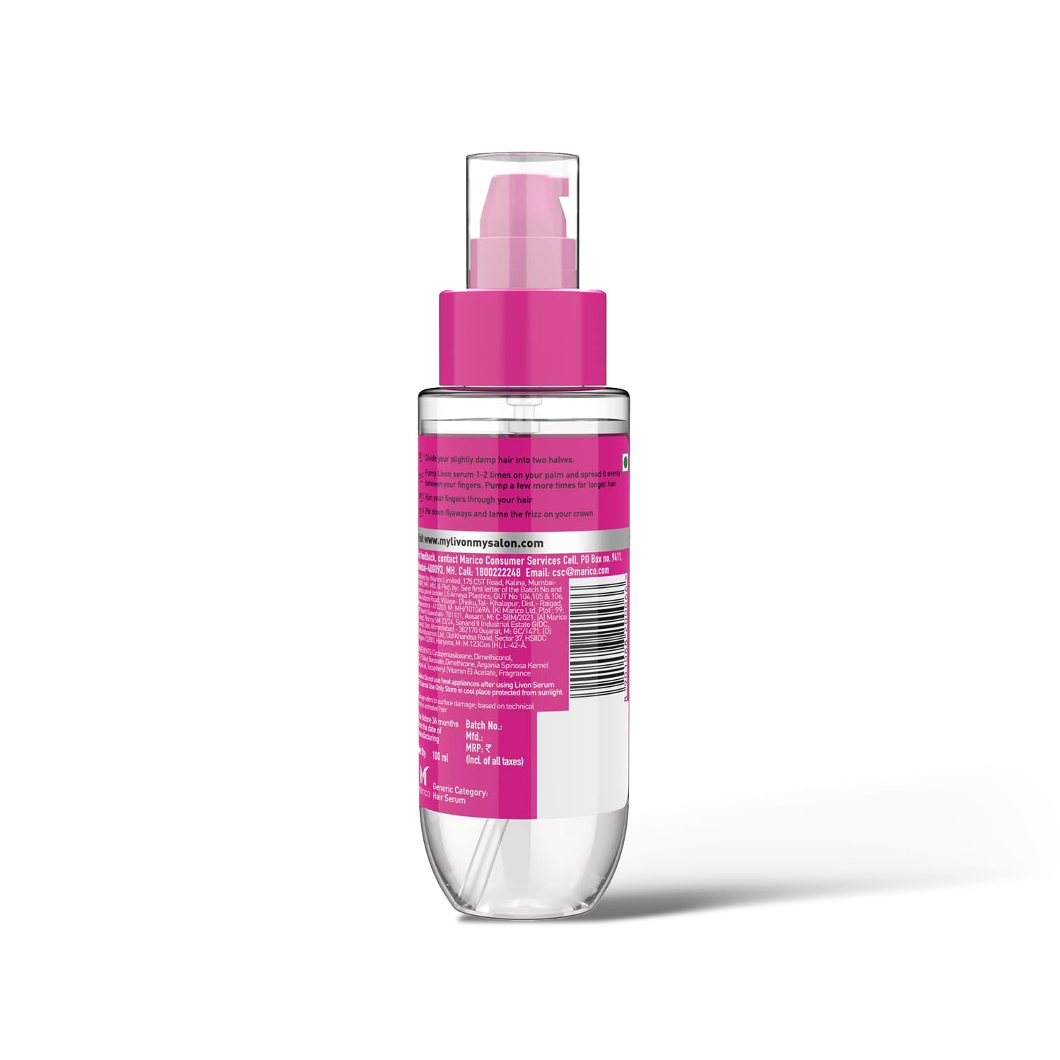 Livon Hair Serum, For Dry & Frizzy Hair | Provides shine , smoothness & damage protection| Leave in serum for women & Men| With Vitamin E & Argan Oil | 100ml - Image 2