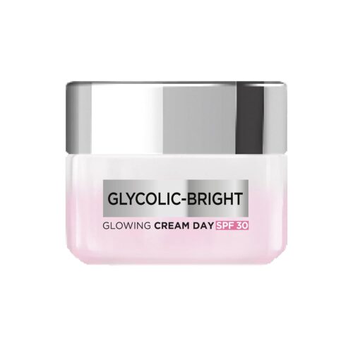 L'Oreal Paris Glycolic Bright Glowing Day Cream, Overnight Brightening Cream, Glycolic Acid in Gel-Like Cream Texture, that Visbily Minimizes Spots & Reveals Glowing skin, 50ml