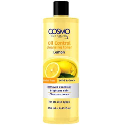 Cosmo Lemon Oil Control Cleansing Toner 250ml Face Wash Skin Care Alcohol Free Facial Toner Skin Purifying Glow Skin Paraben Free Daily Care Summer Deep All Skin Type