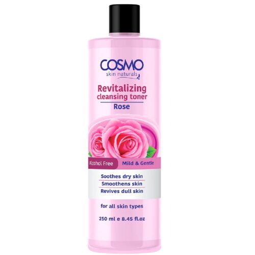 Cosmo Rose Revitalizing Cleansing Toner 250ml | Face Wash Skin Care | Alcohol Free Facial Toner | Skin Purifying Glow Skin | Paraben Free Daily Care Summer Deep | All Skin Type