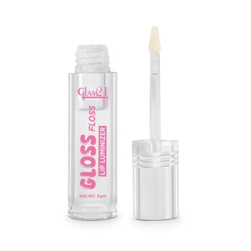 Glam21 Gloss Floss Lip Luminizer|High-Gloss Finish|Non-Sticky Formula| Hydrating Formula| Lightweight |Comfortable Lip Gloss|Transparent|5gm