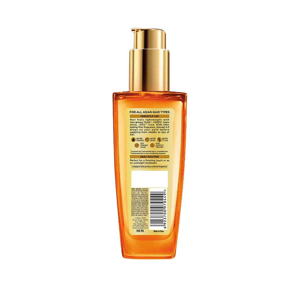 L'Oreal Paris Extraordinary Oil Hair Serum Powered by Floral Oils for All Hair Types, Volume- 100 ml, Makes hair frizz-free, stronger, shiny and provides UV and Heat Protection, Lightweight Formula - Image 2