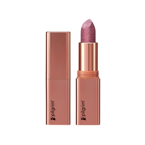 Pilgrim Glitter Lipstick For Women 4.2gm | Dubai Luxe Lifestyle - Her Highness Shade | Lipstick Infused with Vitamin E & Olive Oil | Glitter Formula With Matte Finish | Non Drying | All Skin Types