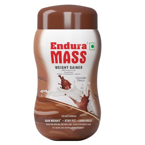 Endura Mass Weight Gainer Powder 500 G Chocolate Flavour|Unique Blend Of 3 Sources Of Protein,Carbs,Vitamins & Essential Minerals|For Children Above 10 Years,Men,Women & Athletes,1 Count,16 Servings