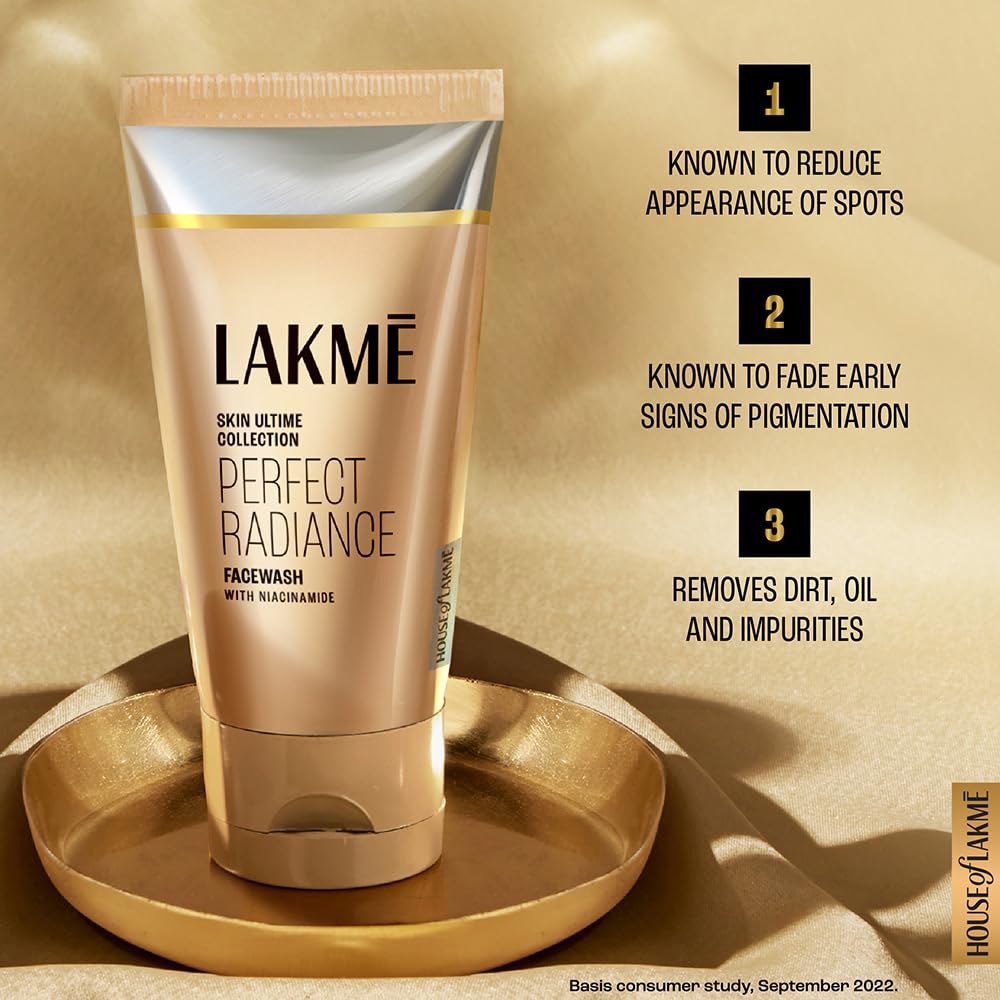 LAKM? Perfect Radiance Brightening Facewash with 98% Pure Niacinamide Complex | For Glowing Skin with Glycerin | Known to Reduce Pigmentation | 100gm - Image 3