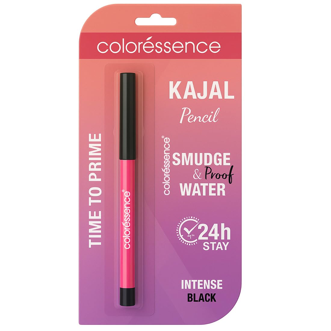 Coloressence Time to Prime Kajal Pencil| Intense Black Color| Matte Finish| Smudge-proof & Waterproof| Stays Upto 12 Hours| Infused with Almond Oil| Bold Black Rich Color Payoff| One Swipe Application - Image 2