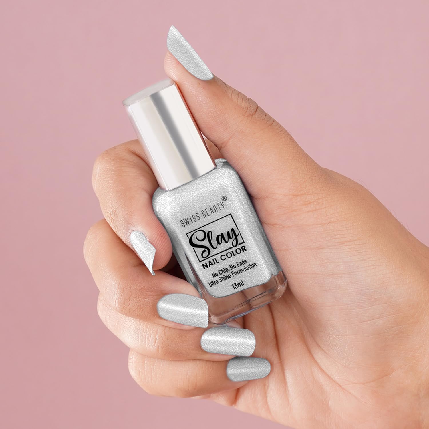 Swiss Beauty Slay Nail Color | Glossy Finish, Long Lasting Nail Paint| Chip resistant, Quick drying Nail Polish | Shade- Pearl, 25Ml - Image 2
