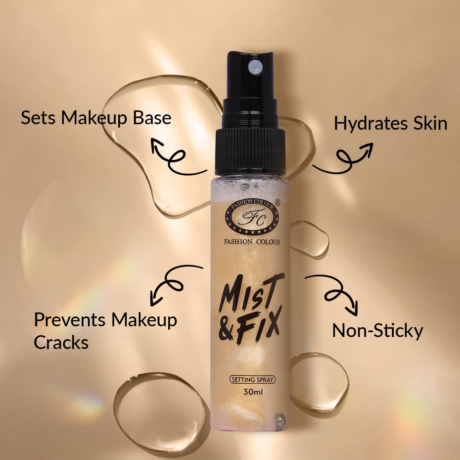Fashion Colour Mist & FIX Setting Spray | Setting Spray For Makeup Long Lasting | Illuminating & Hydrating Makeup Fixing Spray | Makeup Fixing Spray For Long-Lasting Makeup | (MF10B, 30ml) - Image 2