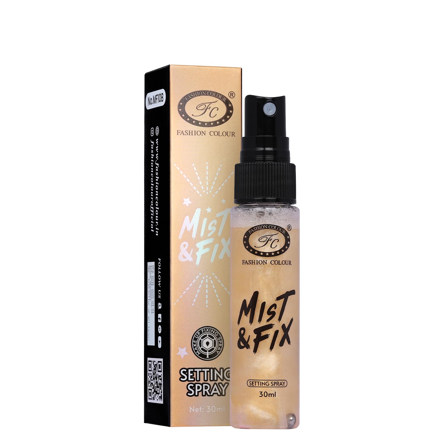 Fashion Colour Mist & FIX Setting Spray | Setting Spray For Makeup Long Lasting | Illuminating & Hydrating Makeup Fixing Spray | Makeup Fixing Spray For Long-Lasting Makeup | (MF10B, 30ml)
