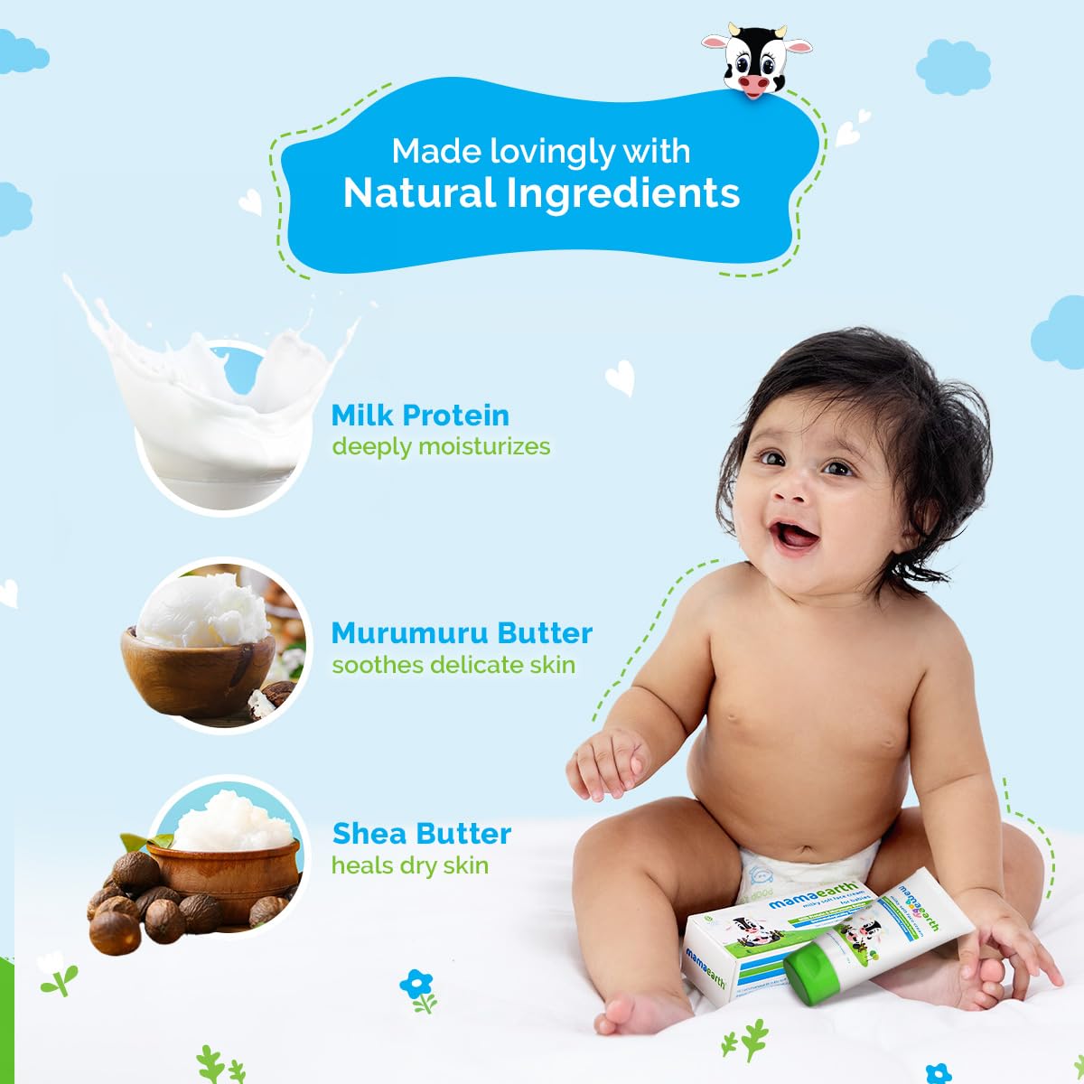 Mamaearth Milky Soft Natural Baby Face Cream for Babies, For All Skin Types 60 g - Image 4