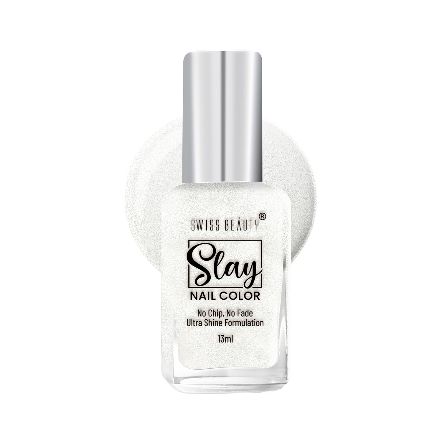 Swiss Beauty Slay Nail Color | Glossy Finish, Long Lasting Nail Paint| Chip resistant, Quick drying Nail Polish | Shade- Pearl, 25Ml