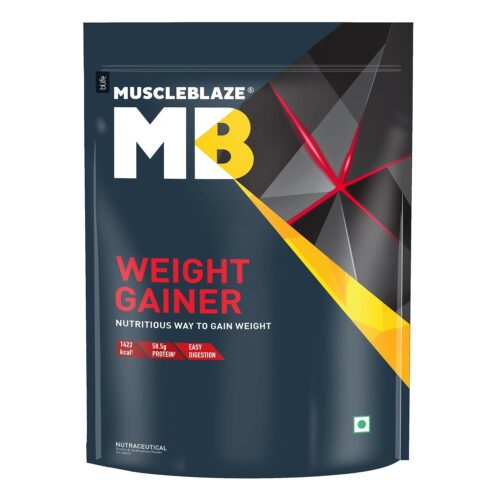 MuscleBlaze Weight Gainer with Added Digezyme (Chocolate, 1kg / 2.2lbs, 10 Servings), Powder