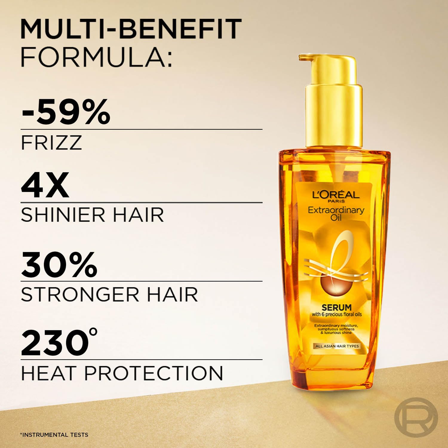 L'Oreal Paris Extraordinary Oil Hair Serum Powered by Floral Oils for All Hair Types, Volume- 100 ml, Makes hair frizz-free, stronger, shiny and provides UV and Heat Protection, Lightweight Formula - Image 5