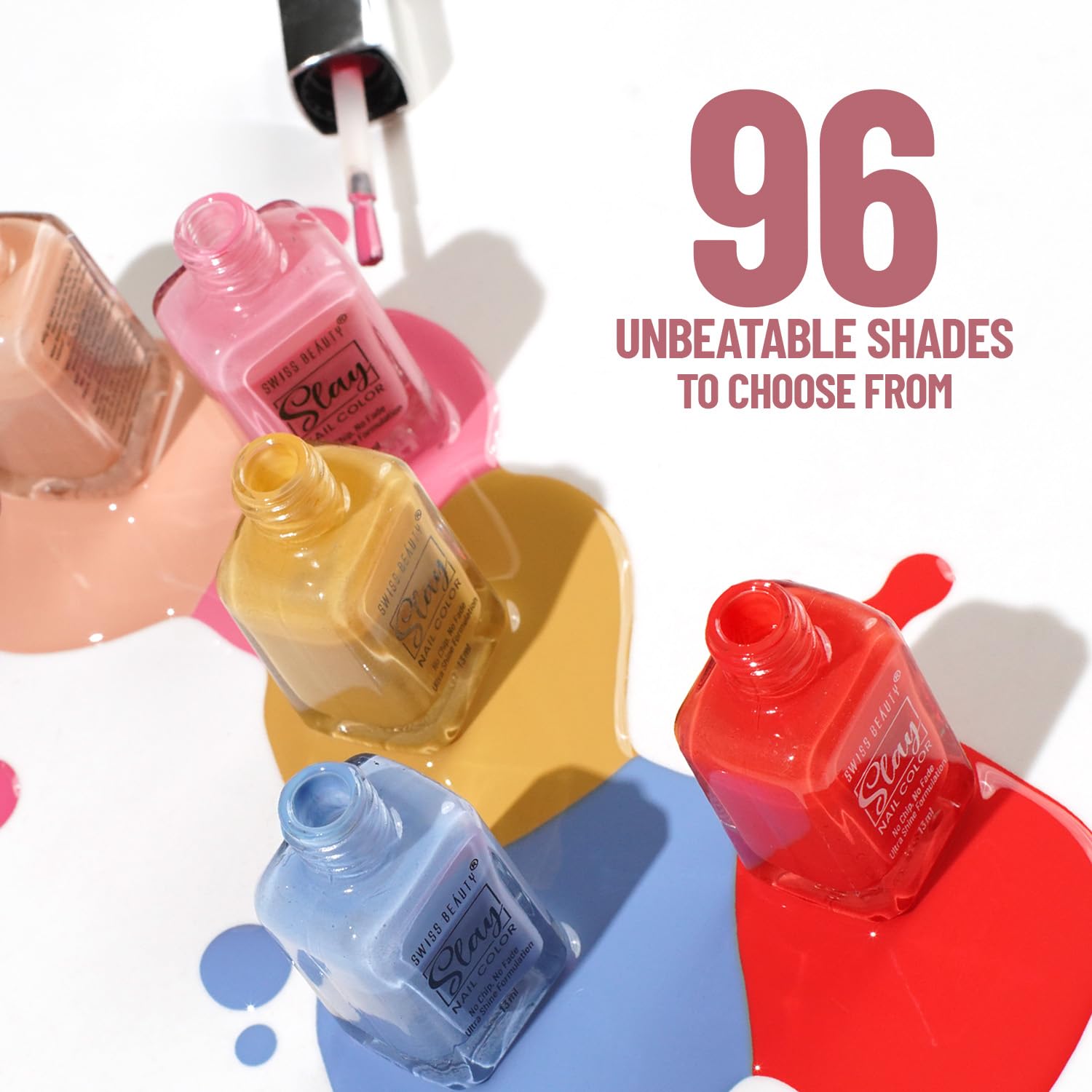 Swiss Beauty Slay Nail Color | Glossy Finish, Long Lasting Nail Paint| Chip resistant, Quick drying Nail Polish | Shade- Pearl, 25Ml - Image 4