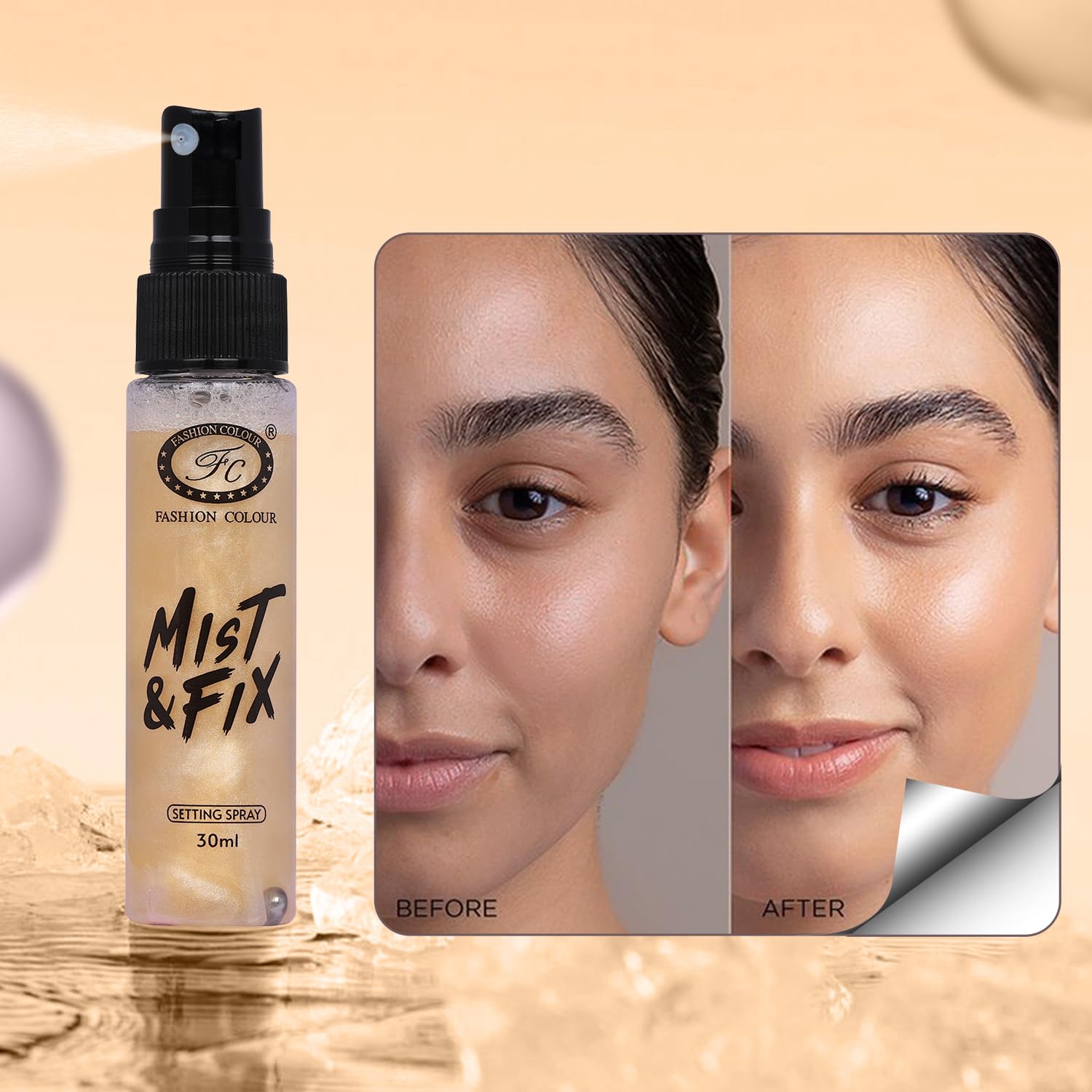 Fashion Colour Mist & FIX Setting Spray | Setting Spray For Makeup Long Lasting | Illuminating & Hydrating Makeup Fixing Spray | Makeup Fixing Spray For Long-Lasting Makeup | (MF10B, 30ml) - Image 3