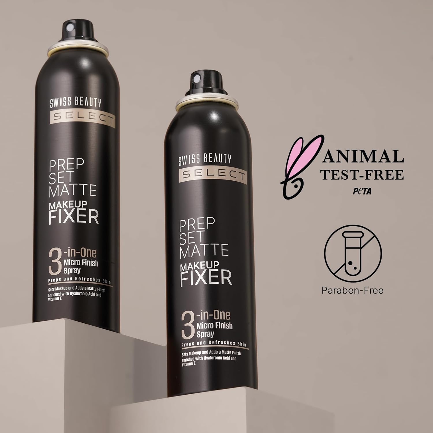 Swiss Beauty Prep Set Matte Makeup Fixer | Natural Matte Finish | With Vitamin E and Hyaluronic Acid | Long Lasting | 3-in-1 micro-fine spray | 120ml - Image 5