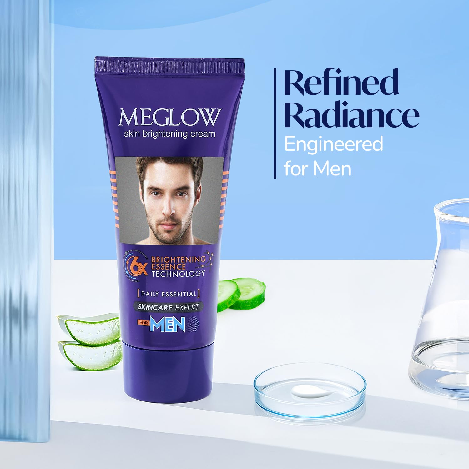 Meglow Skin Brightening & Whitening Cream For Men | Face Cream For Glowing Skin with Vitamin E | Reduces Dark Spots, Prevents Pigmentation, & Evens Tone | 30g - Image 2