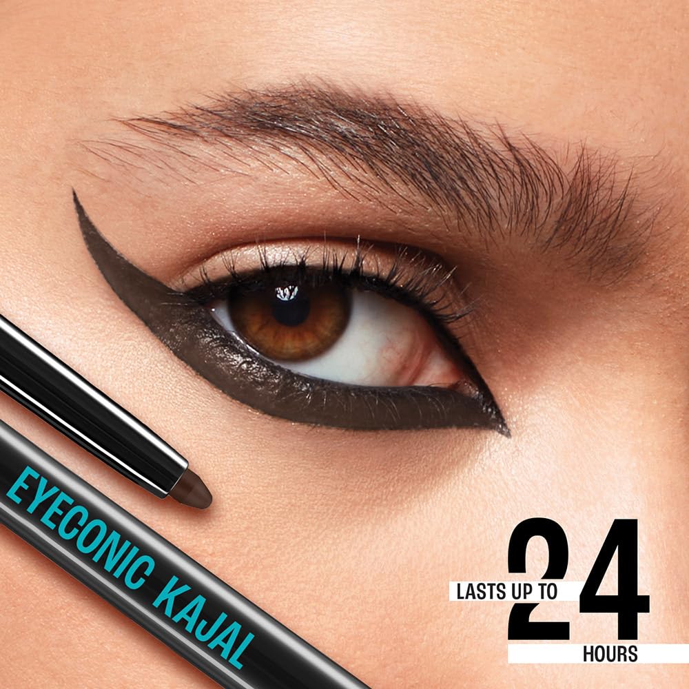 Lakme Eyeconic Kajal|| Classic Brown Colour|| Matte Kohl Liner in a Twist Up Pencil - Waterproof|| Smudge Proof & Long Lasting Eye Makeup|| 0.35 g - Image 2