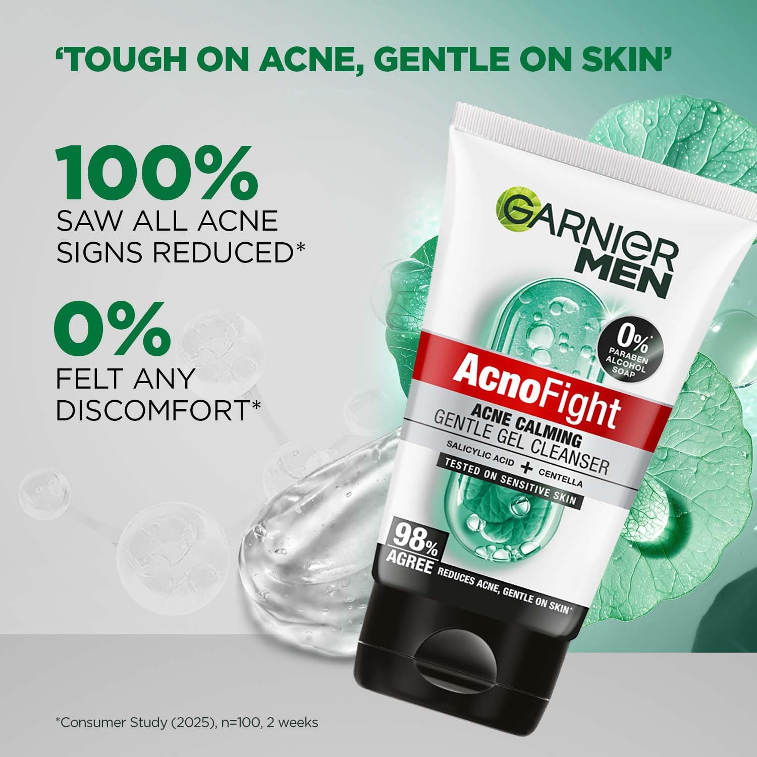 Garnier Men Acno Fight Gentle Cleanser Facewash | For Acne-Prone, Sensitive Male Skin | 100g - Image 4