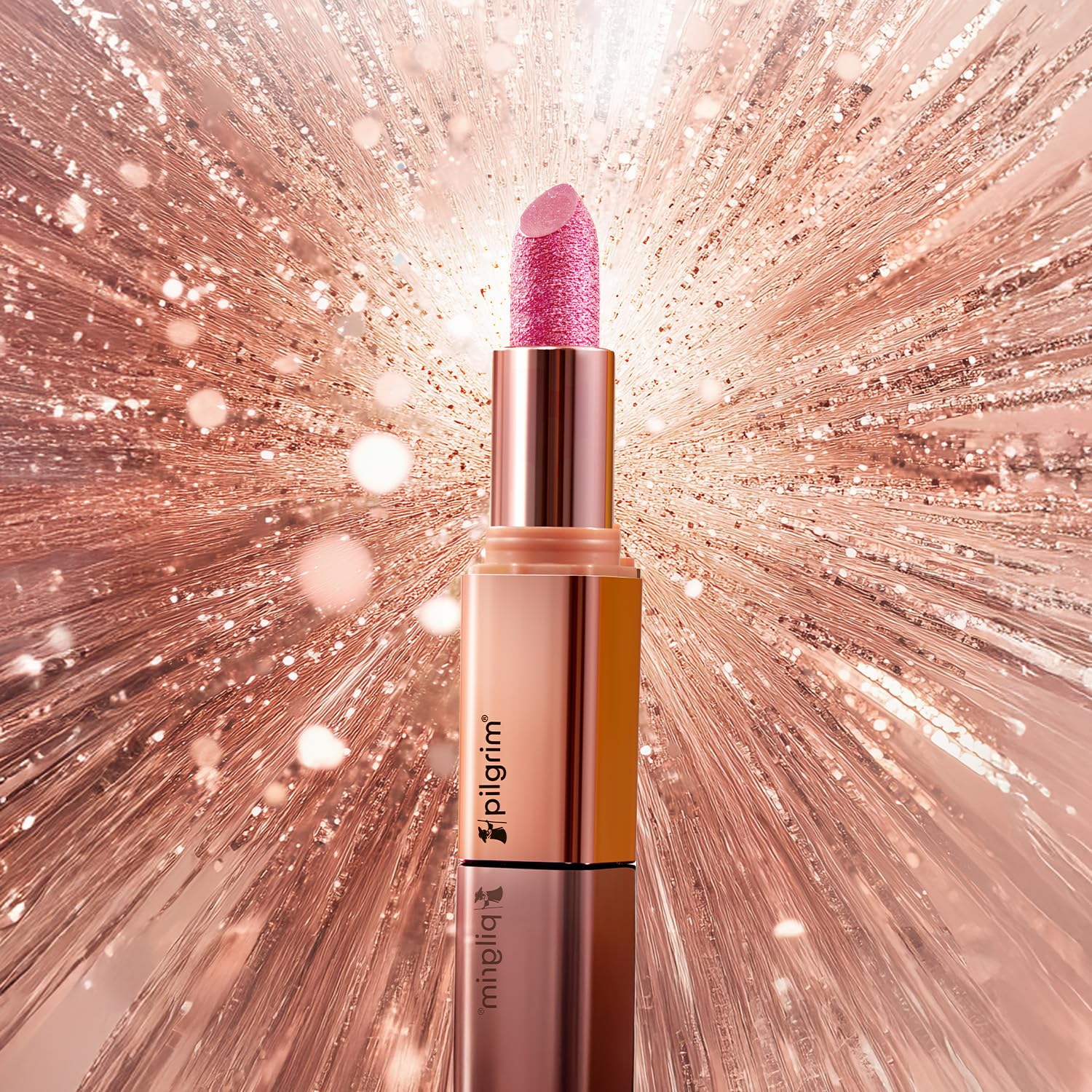Pilgrim Glitter Lipstick For Women 4.2gm | Dubai Luxe Lifestyle - Her Highness Shade | Lipstick Infused with Vitamin E & Olive Oil | Glitter Formula With Matte Finish | Non Drying | All Skin Types - Image 3